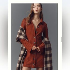 Reformation Orange Button-Up Dress